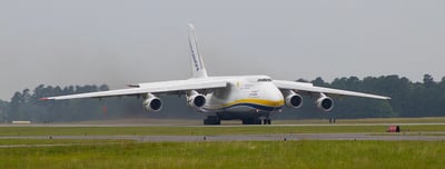 Antonov An-124 jet lands at the North Carolina Global TransPark
